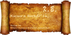 Kucsora Borbála névjegykártya
